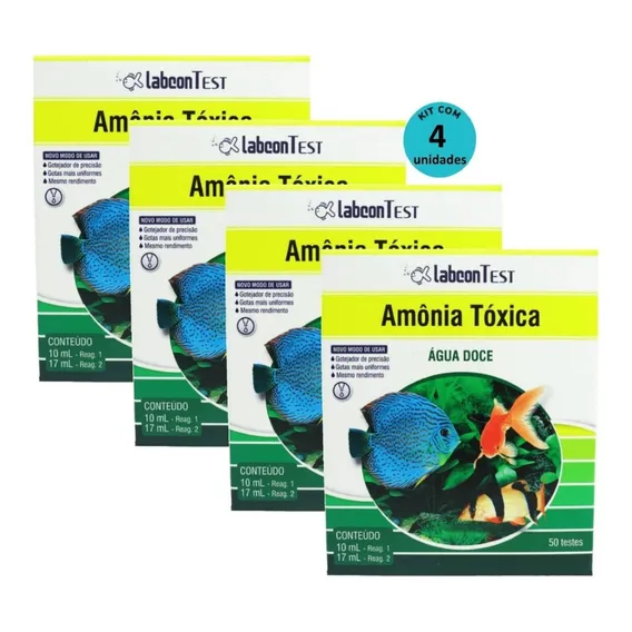 Alcon Labcon Am么nia T贸xica 脕gua Doce Para Aqu谩rio Kit 4 Unid Foto 1