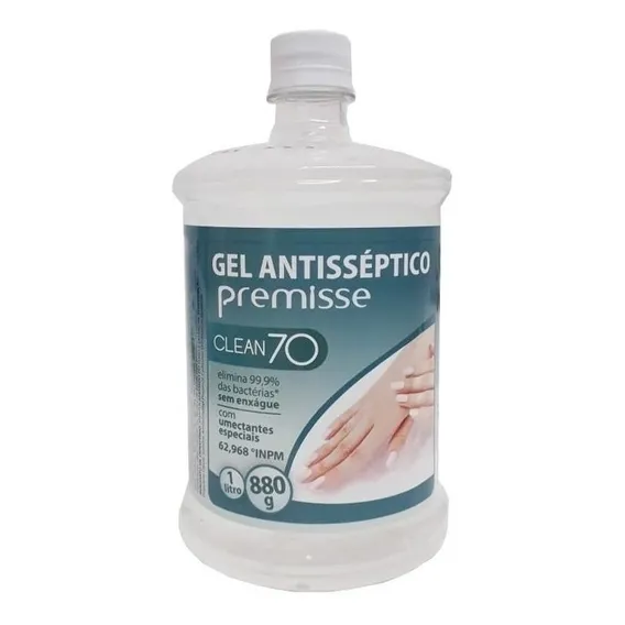 Alcool Gel Antisseptico Hidratante 1 Litro Premisse Fragrância Neutro Foto 1