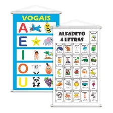 Alfabeto 4 Letras + Vogais Kit 2 Banners Grande Foto mini 1