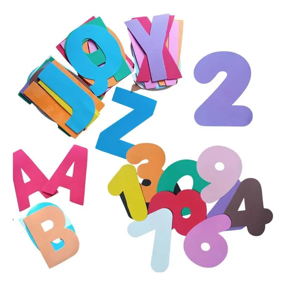 Alfabeto Letras Numeros Vogais Gigantes 21cm 41 Peças Foto 1