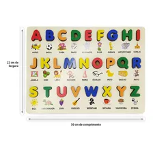 Alfabeto Madeira Montessoriano Tabuleiro Educativo Didático Foto mini 4