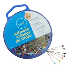 Alfinete Cabeça De Vidro Colorido Corrente - 100 Unidades Foto mini 1