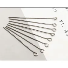 Alfinete Contra Pino Metal Dourado 18mm - 1000pcs Cabeça Prata Foto mini 1