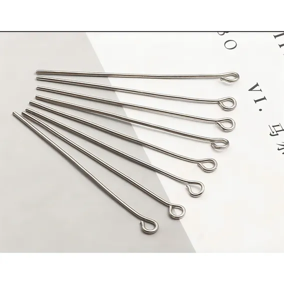 Alfinete Contra Pino Metal Dourado 18mm - 1000pcs Cabeça Prata Foto 1