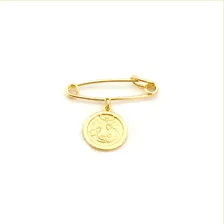 Alfinete Ouro 18k C/ Pingente Batismo (av) Cor Dourado Foto mini 3