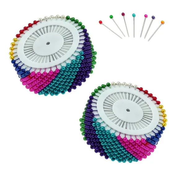 Alfinetes Cabeça Bola Coloridos Patchwork Costura 960 Peças Foto 1