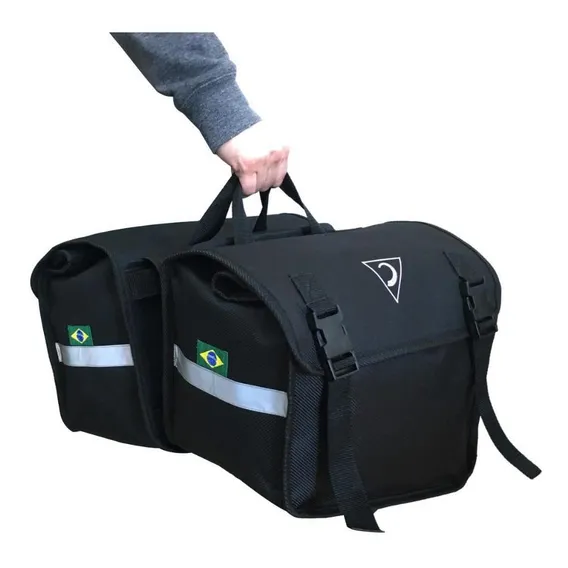 Alforge Lateral Bolsa Moto Universal Impermeável Tondin Cor Preto Foto 1