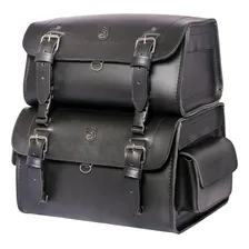 Alforge Traseiro Duplo Moto Custom 85 Litros Liso Cor Preto Foto mini 1