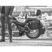 Alforje Preto Impermeável Moto Custom Universal Midnight Foto mini 2