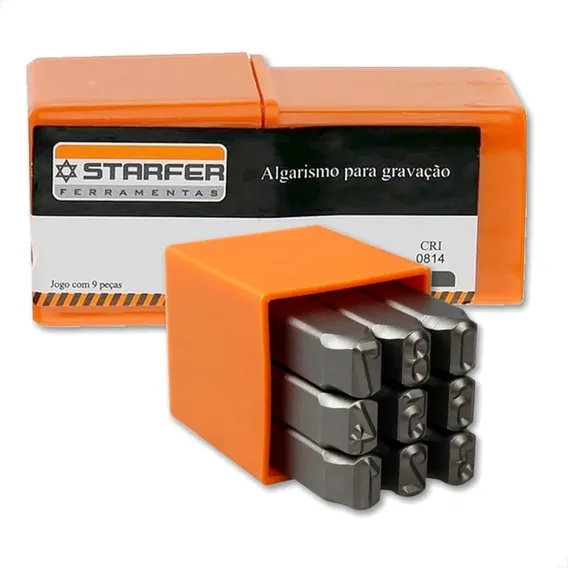 Algarismo De Marcação Starfer 3mm 9 Peças - Número Gravação Foto 1