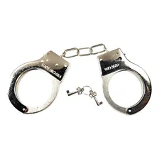 Algema Metal Com Chaves Festas Fantasias Brincadeira Policia Foto mini 4