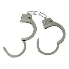 Algema Metal Fantasia Policial Profissional Aço Corrente Cor Cromado Foto mini 4