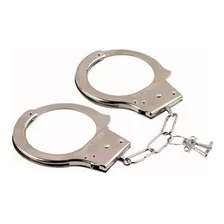 Algema Metal Fantasia Policial Profissional Aço Corrente Cor Cromado Foto mini 1