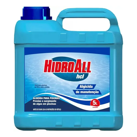 Algicida Manutenção Para Piscinas Hcl Hidroall-5 Litros Foto 1