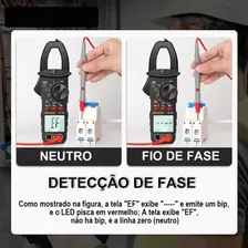 Alicate Amperímetro Digital Inteligente,Kit Multímetro Digital Amperímetro Alicate Portátil Sonoro,Kit Alicate Amperímetro Detector 600V Foto mini  3