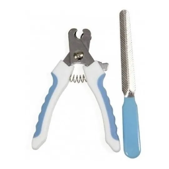 Alicate Corte De Unha Para Cachorro 13 Cm Com Lixa  Azul Foto 1