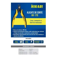 Alicate Corte Profissional Rente Afiado 132mm Hikari Hk-170 Foto mini 3
