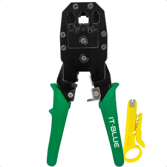 Alicate Crimpar Cabo Rede Fio Rj11 Rj12 Rj45 Desencapador Foto 1