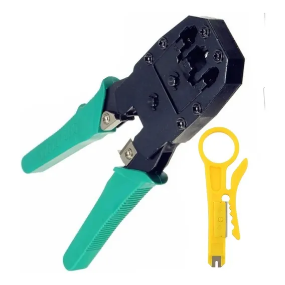 Alicate Crimpar Rj45 Cabo De Rede Crimpador Desencapar Foto 1