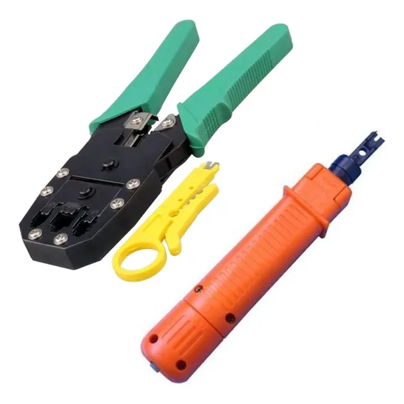 Alicate Crimpar Rj45 Rj11 Alicate Punch Down E Conector Rj45 Foto 1