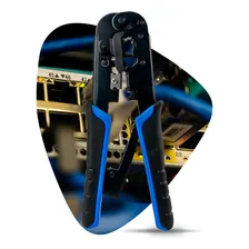 Alicate Crimpar Rj45 Rj11 Profissional Cabo Rede Com Catraca Foto mini  3