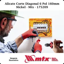 Alicate De Corte Diagonal 6 Pol 160mm Nickelado 175209 MTX Foto mini 4