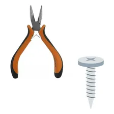 Alicate Mini Bico Chato 4.1/2 Cabo Pvc Starfer Foto mini 4
