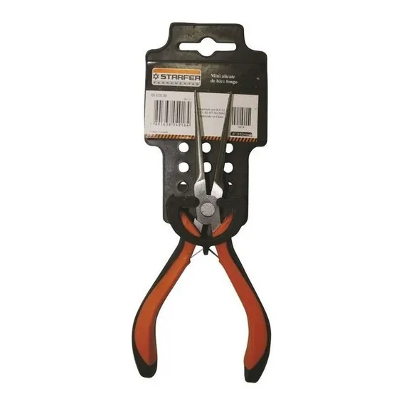Alicate Mini Bico Longo 6 Polegadas Cabo Pvc Starfer Foto 1