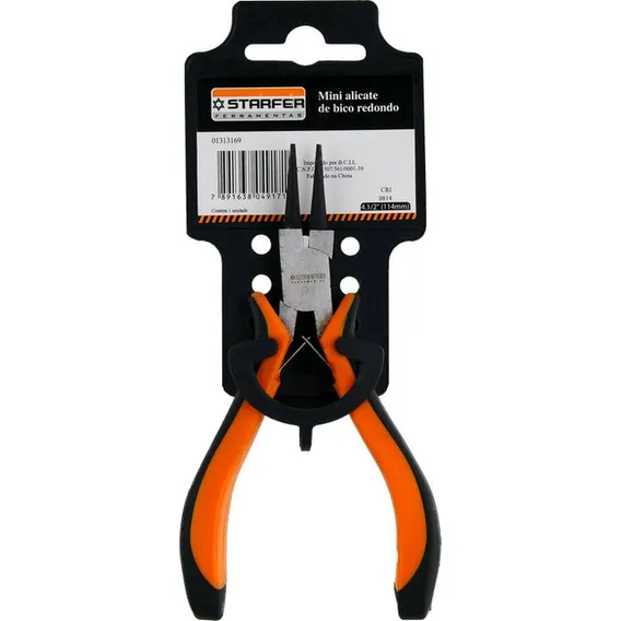 Alicate Mini Bico Redondo Pvc Starfer Foto 1