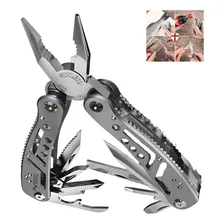 Alicate Multifunção Canivete Prata Com 10 Ferramentas Multiuso Aventura Inox Uso Diário Foto mini 1