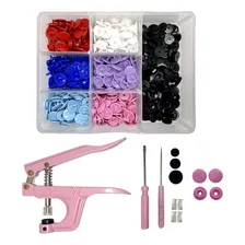 Alicate Pregar Botão Pressão Plastico 140 Botões Ritas 12mm Cor Alicate Rosa Foto mini 1