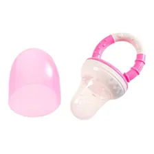 Alimentador De Silicone Com Tampa Rosa - Girotondo Baby Foto mini 1