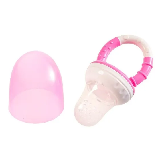 Alimentador De Silicone Com Tampa Rosa - Girotondo Baby Foto 1