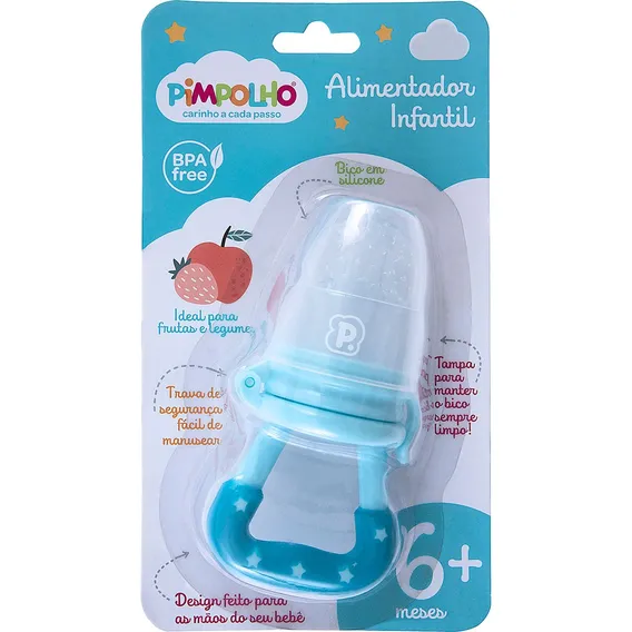 Alimentador Infantil P Frutas Ou Legumes Azul 6m Pimpolho Foto 1