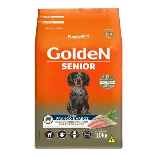 Alimento Golden Senior Mini Bits 3kg Ração Saudável Pet Foto 1