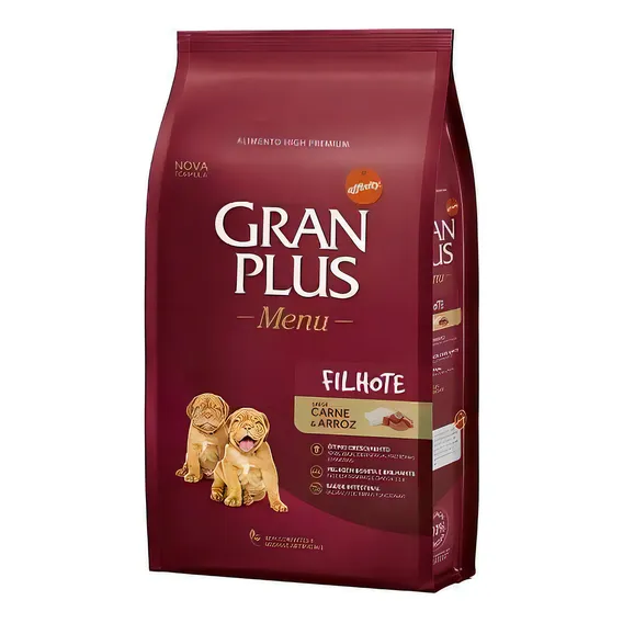 Alimento Gran Plus Menu para cãe filhote sabor carne y arroz de 15 kg Foto 1