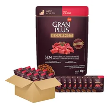 Alimento Gran Plus Pack com 18 Unidades Ração Úmida Gran Plus Gourmet Gatos Carne Sachê 85g para gato adulto sabor carne kit x 18 unidades de 85 g Foto mini 1