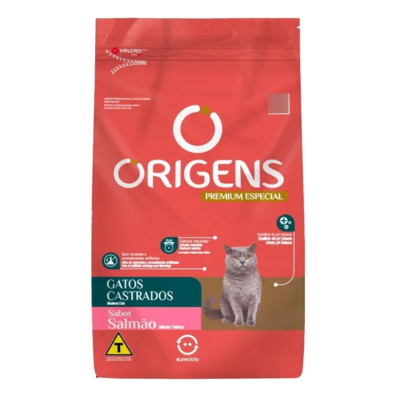 Alimento Origens Origens Premium Especial Gatos Origens Premium Especial Gatos Castrados Frango adulto de raza todos os tamanhos sabor salmão de 10 kg Foto 1