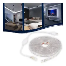 Aljatec Mangueira Fita Led Chata 5050 25m Alto Brilho 2 Conectores Branco Frio 127v Foto  mini 1