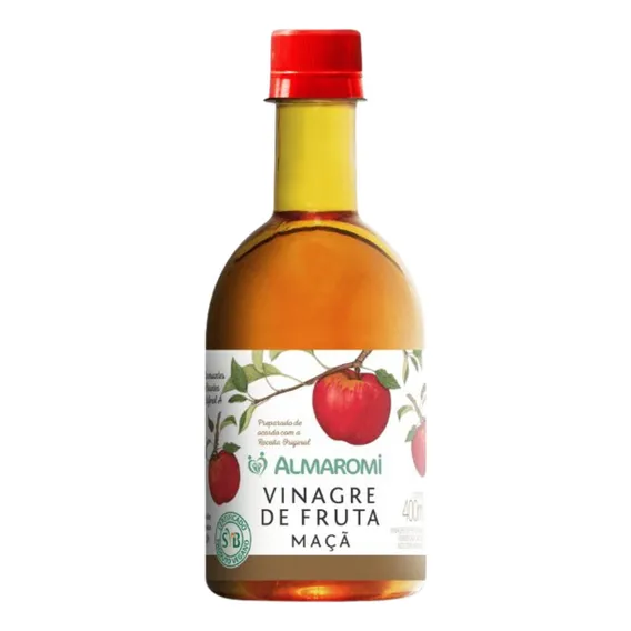 Almaromi Tradicional vinagre de maça Natural 400mL Foto 1