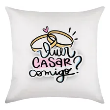 Almofada 30x30 Quer Casar Comigo Frase Alianca Cor Branco Foto mini 1