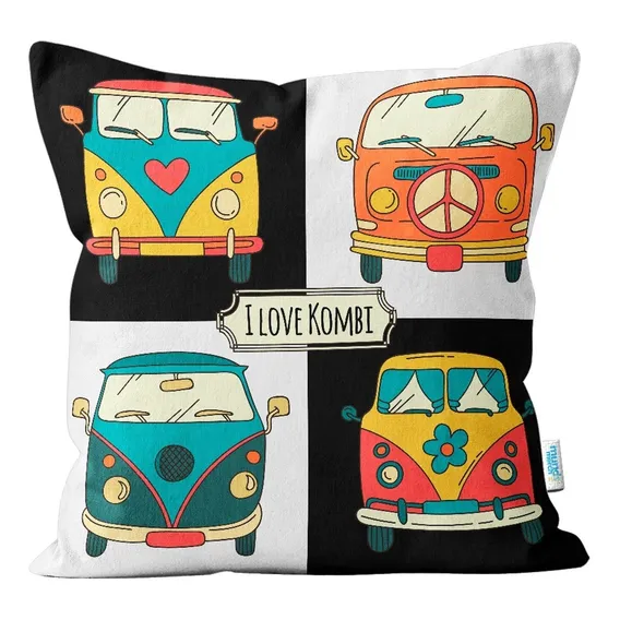 Almofada 40x40 I Love Kombi Carro Retro Foto 1