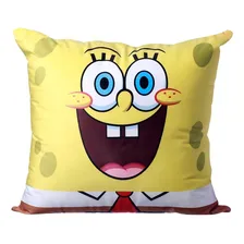 Almofada Bob Esponja Aveludada 40x40cm Licenciada Cor Amarelo Foto mini 1