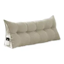 Almofada Cabeceira Ana Cama Casal 140cm Suede Bege Foto mini 1