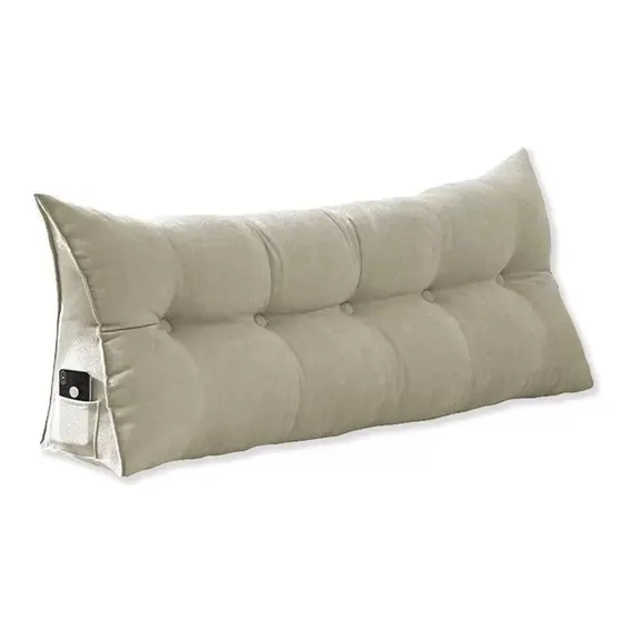 Almofada Cabeceira Ana Cama Casal 140cm Suede Bege Foto 1