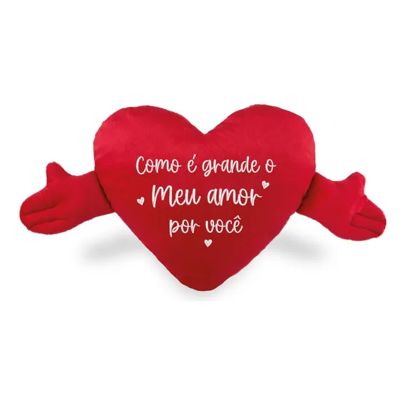 Almofada Coração Com Mãos Como É Grande Cor Vermelho Foto 1
