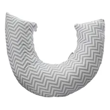 Almofada De Amamentação Chevron Zigzag Cinza Com Branco Foto  mini 1