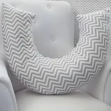 Almofada De Amamentação Chevron Zigzag Cinza Com Branco Foto mini  2