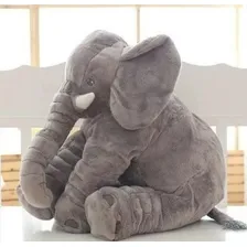 Almofada Elefante PelĂșcia 60cm Travesseiro BebĂȘ AntialĂ©rgico Cor Cinza Foto mini 1