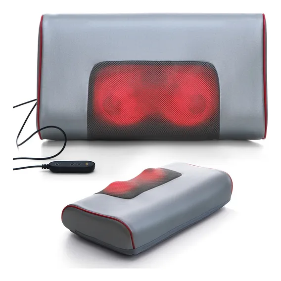 Almofada Massagem Massageadora Pescoço Costas Pernas Cor Prata 110v/220v Foto 1